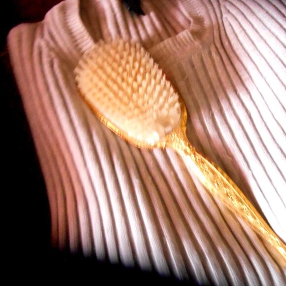 gold and Ivory hair brush